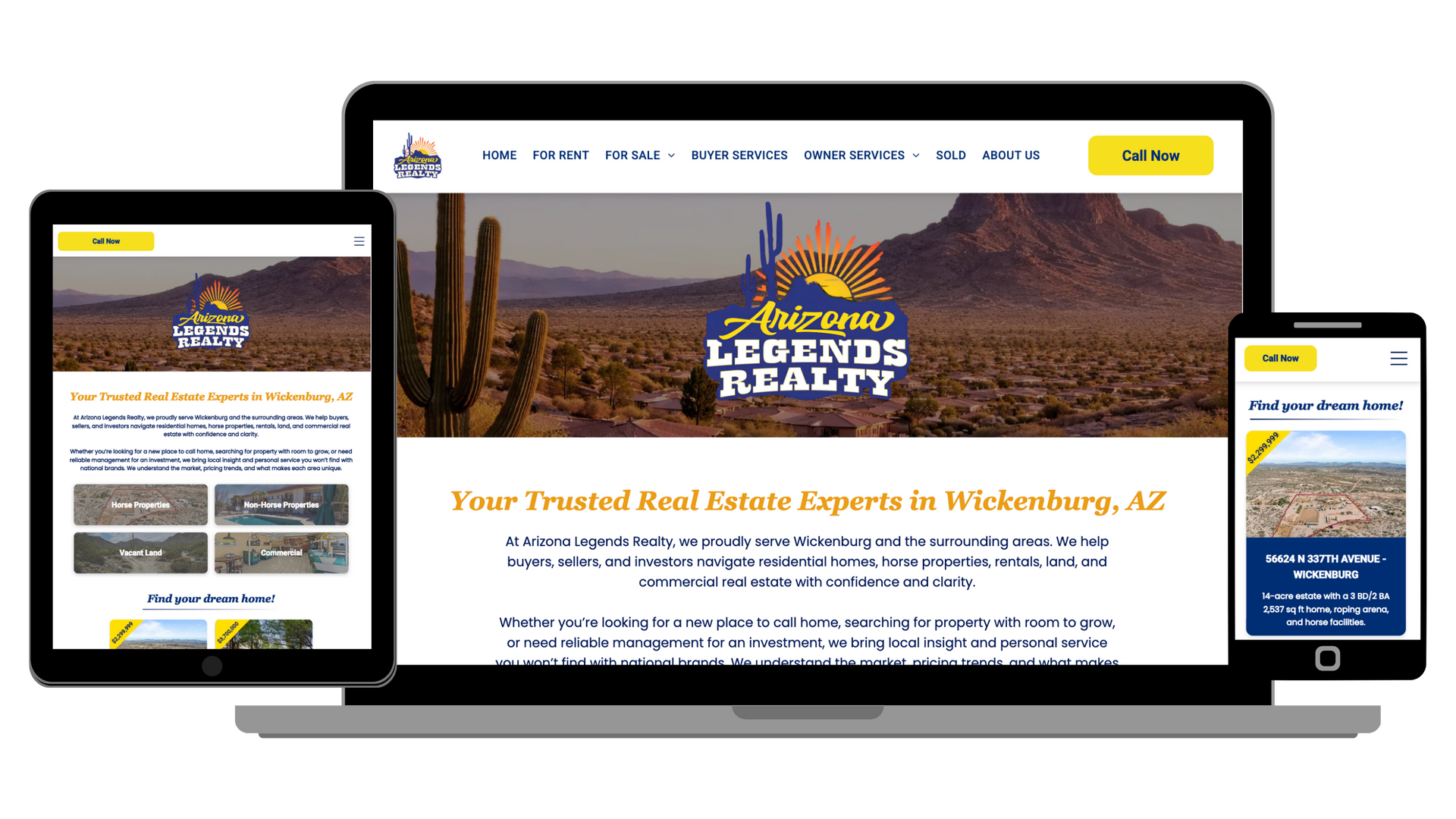 Real estate agency with property listings