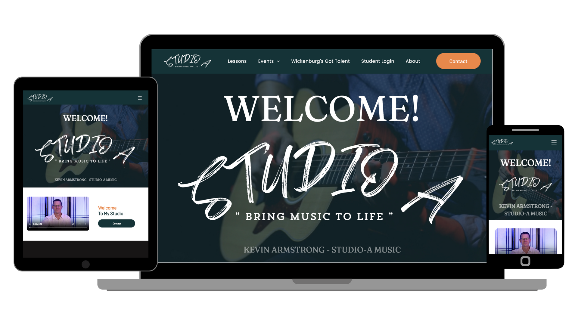 Music-studio with event listings